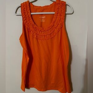 Lane Bryant Orange Ruffled Tank Top